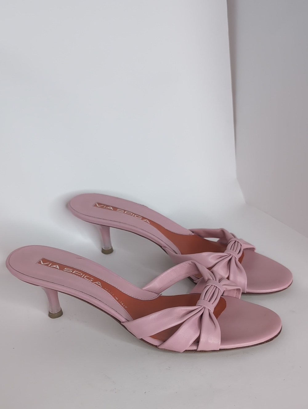 Via Spiga Blush Pink Bow Slip-On Mules